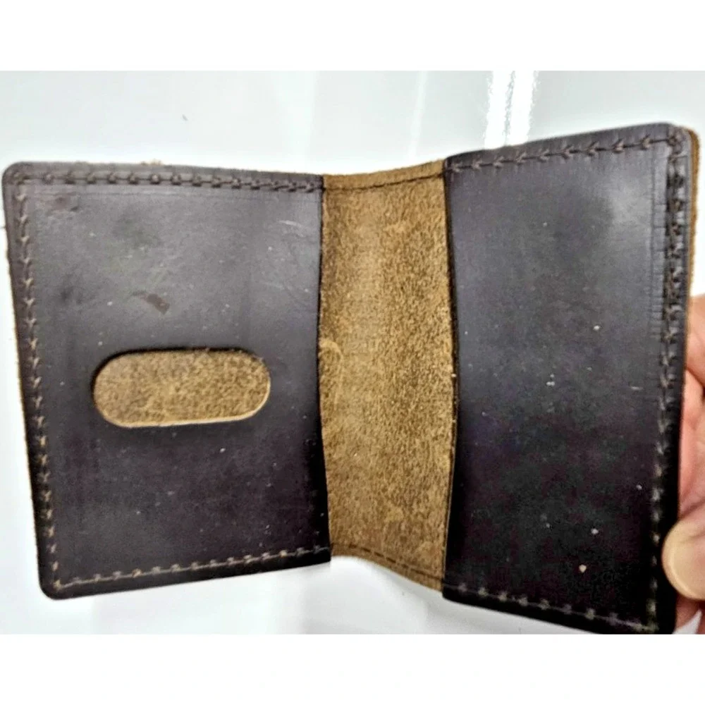 RUSTICO VOYAGER‎  bifold thick leather small wallet dark brown